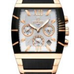 Erkek Kol Saati Quartz Takvimli Beyaz Kadran Çelik-Silikon Kordon Siyah-Rose 45 mm A141128