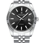 Erkek Kol Saati Quartz Takvimli Siyah Kadran Çelik Kordon Gümüş 42 mm A144331