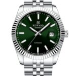 Erkek Kol Saati Quartz Takvimli Yeşil Kadran Çelik Kordon Gümüş 42 mm A144332