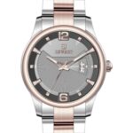 Erkek Kol Saati Quartz Takvimli Gri Kadran Çelik Kordon Gümüş-Rose 44 mm A144358