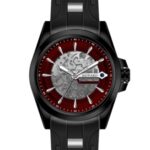 Erkek Kol Saati Otomatik Kırmızı Kadran Silikon Kordon Siyah 46 mm A144600