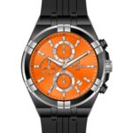 Erkek Kol Saati Quartz Takvimli Turuncu Kadran Silikon Kordon Siyah 45 mm A145071