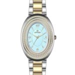 Kadın Kol Saati Quartz Takvimli Mavi Kadran Çelik Kordon Gümüş-Altın 28 mm A145390