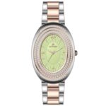 Kadın Kol Saati Quartz Takvimli Yeşil Kadran Çelik Kordon Gümüş-Rose 28 mm A145392