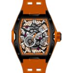 Erkek Kol Saati Otomatik Siyah Kadran Silikon Kordon Turuncu 50 mm A146041