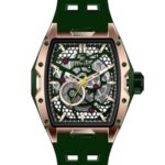 Erkek Kol Saati Otomatik Yeşil Kadran Silikon Kordon Yeşil 50 mm Hediyelik A146046