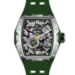 Erkek Kol Saati Otomatik Siyah Kadran Silikon Kordon Yeşil 50 mm A146051