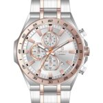 Erkek Kol Saati Quartz Takvimli Beyaz Kadran Çelik Kordon Rose-Gümüş 47 mm A146119