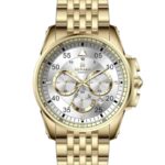 Erkek Kol Saati Quartz Takvimli Beyaz Kadran Çelik Kordon Altın 45 mm Hediyelik A146145