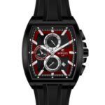 Erkek Kol Saati Quartz Takvimli Kırmızı-Siyah Kadran Silikon Kordon Siyah 46 mm A146219