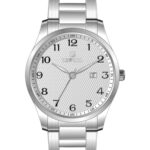 Erkek Kol Saati Quartz Takvimli Beyaz Kadran Çelik Kordon Gümüş 44 mm A146441