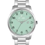 Erkek Kol Saati Quartz Takvimli Yeşil Kadran Çelik Kordon Gümüş 44 mm A146443