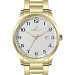 Erkek Kol Saati Quartz Takvimli Beyaz Kadran Çelik Kordon Altın 44 mm A146447