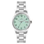 Kadın Kol Saati Quartz Takvimli Yeşil Kadran Çelik Kordon Gümüş 30 mm A146463