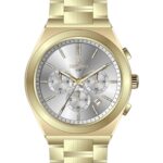 Erkek Kol Saati Quartz Takvimli Beyaz Kadran Çelik Kordon Altın 45 mm A146478