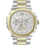 Erkek Kol Saati Quartz Takvimli Beyaz Kadran Çelik Kordon Altın-Gümüş 46 mm A146497