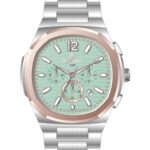 Erkek Kol Saati Quartz Takvimli Yeşil Kadran Çelik Kordon Gümüş 46 mm A146502