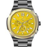 Erkek Kol Saati Quartz Takvimli Sarı Kadran Çelik Kordon Füme 46 mm A146504