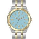 Erkek Kol Saati Quartz Takvimli Mavi Kadran Çelik Kordon Altın-Gümüş 44 mm Hediyelik A146588