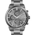 Erkek Kol Saati Quartz Takvimli Füme Kadran Çelik Kordon Füme 45 mm A146755