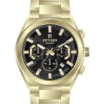 Erkek Kol Saati Quartz Takvimli Siyah Kadran Çelik Kordon Altın 47 mm A146837