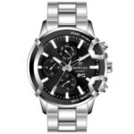 Erkek Kol Saati Quartz Takvimli Siyah Kadran Çelik Kordon Gümüş 44 mm A146841