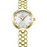 Kadın Kol Saati Quartz Beyaz Kadran Çelik Kordon Altın 24 mm A146903