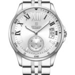 Erkek Kol Saati Quartz Takvimli Beyaz Kadran Çelik Kordon Gümüş 43 mm A147141