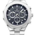 Erkek Kol Saati Quartz Takvimli Siyah Kadran Çelik Kordon Gümüş 46 mm Hediyelik A147153