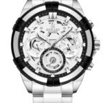 Erkek Kol Saati Quartz Takvimli Beyaz Kadran Çelik Kordon Gümüş 47 mm A147161