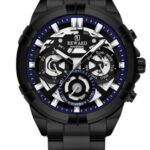 Erkek Kol Saati Quartz Takvimli Siyah-Lacivert Kadran Çelik Kordon Siyah 47 mm A147165