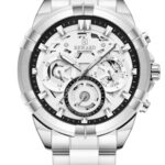 Erkek Kol Saati Quartz Takvimli Gümüş-Siyah Kadran Çelik Kordon Gümüş 47 mm A147167