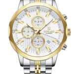 Erkek Kol Saati Quartz Takvimli Gümüş Kadran Çelik Kordon Gümüş-Altın 45 mm A147174