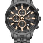 Erkek Kol Saati Quartz Takvimli Siyah-Rose Kadran Çelik Kordon Siyah 45 mm A147177