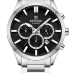 Erkek Kol Saati Quartz Takvimli Siyah Kadran Çelik Kordon Gümüş 45 mm A147192