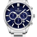 Erkek Kol Saati Quartz Takvimli Lacivert Kadran Çelik Kordon Gümüş 45 mm A147193