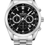 Erkek Kol Saati Quartz Takvimli Siyah Kadran Çelik Kordon Gümüş 46 mm A147202