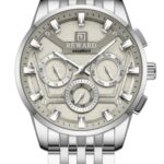 Erkek Kol Saati Quartz Takvimli Beyaz Kadran Çelik Kordon Gümüş 45 mm A147211