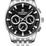 Erkek Kol Saati Quartz Takvimli Siyah Kadran Çelik Kordon Gümüş 45 mm A147212