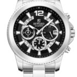 Erkek Kol Saati Quartz Takvimli Siyah Kadran Çelik Kordon Gümüş 45 mm A147222