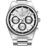 Erkek Kol Saati Quartz Takvimli Beyaz Kadran Çelik Kordon Gümüş 46 mm Hediyelik A147261