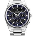 Erkek Kol Saati Quartz Takvimli Siyah-Lacivert Kadran Çelik Kordon Gümüş 46 mm A147263