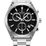 Erkek Kol Saati Quartz Takvimli Siyah Kadran Çelik Kordon Gümüş 46 mm A147444