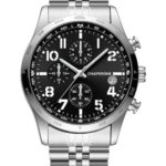 Hediyelik Orijinal Erkek Kol Saati, Sevgililer Günü Hediyesi, Çelik Kordon Siyah Kadran C000773