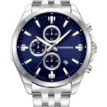 Erkek Kol Saati Çelik Kordon Analog Quartz Su Geçirmez Takvimli Klasik Şık Beyaz Kadran C002392